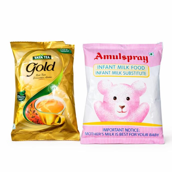 Amul milk powder 200 gm, with tata tea 100 gm pack of 2