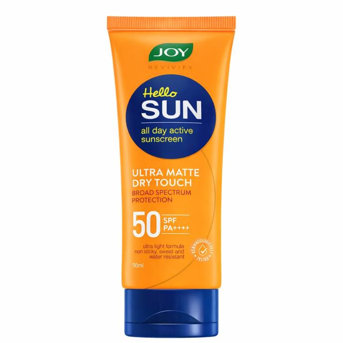 Joy Hello Sun Ultra Matte Sunscreen SPF 50 PA  50 ml Protects  Controls Oil  Ultra Light, Water Resistant  No White Cast  SPF50 For Oily, Dry, Acneprone Skin Amazon's Choice