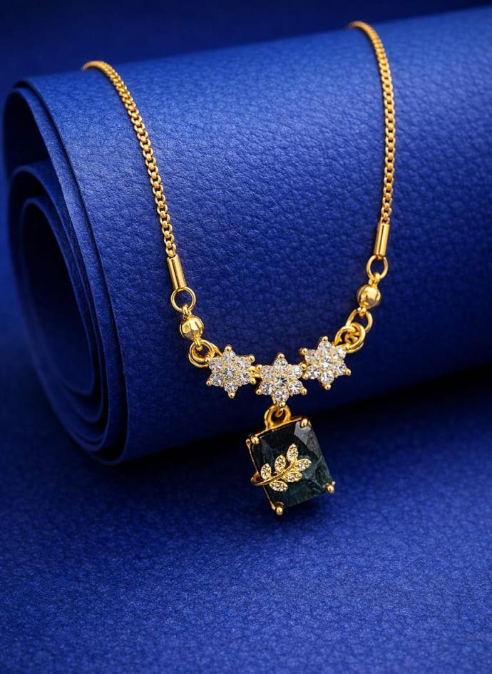 Blue crystal Star pendant chain necklace for grils and women