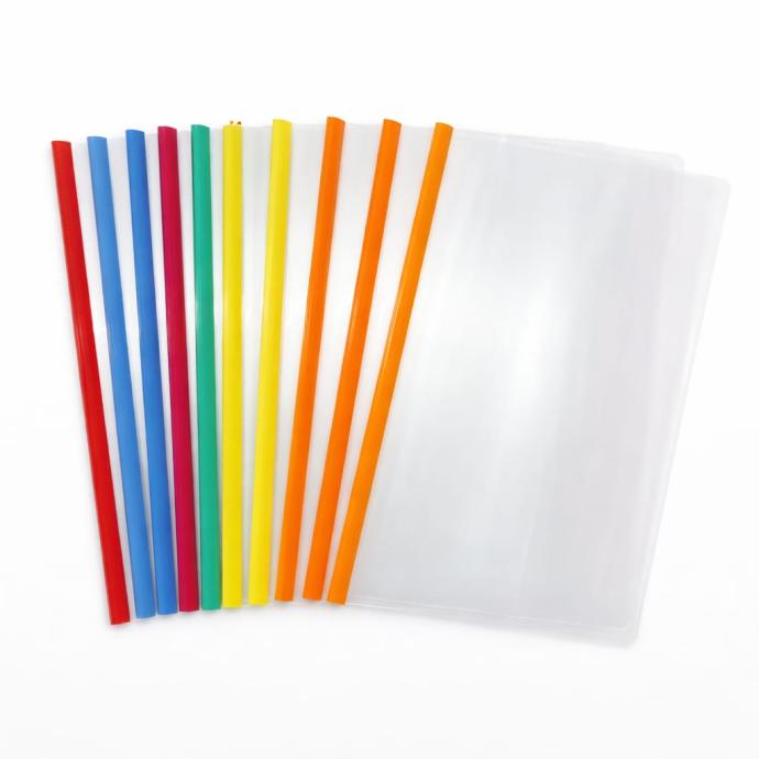 File A4 size multicolour transparent clear document paper file folder file set of 10