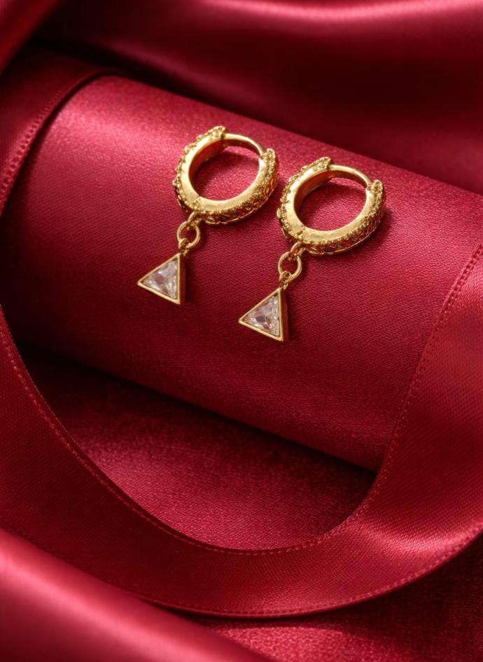 Gold plated hoop bali earring for women's