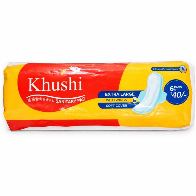 Khushi Sanitary Regular Size Extra Thin With Soft Wings Sanitary Pads For Women