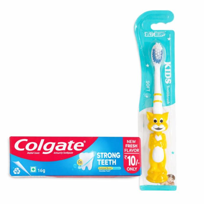 Kids toothbrush with colgate toothpaste 16 gm pack