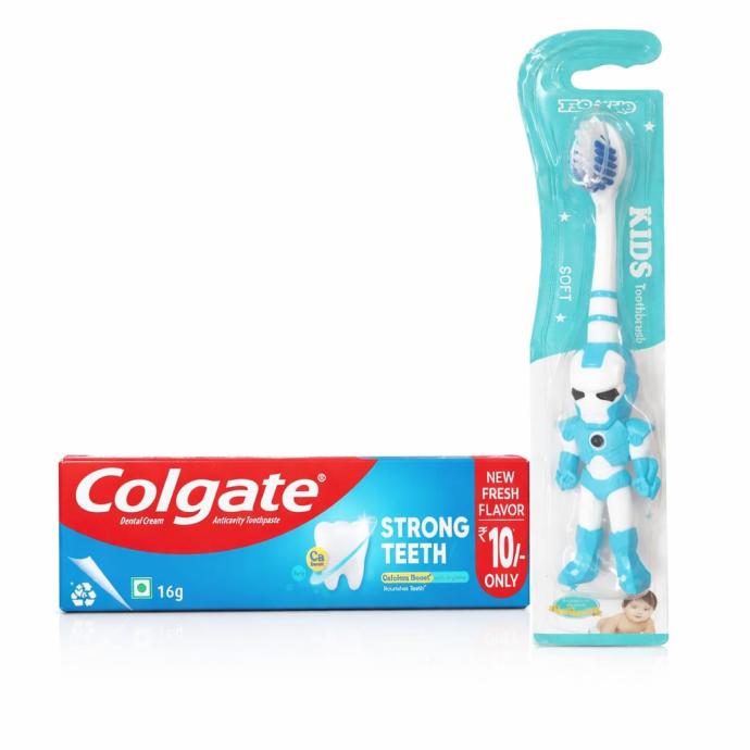 Flo rite soft toothbrush for kids 1, with colgate toothpaste 16 gm pack