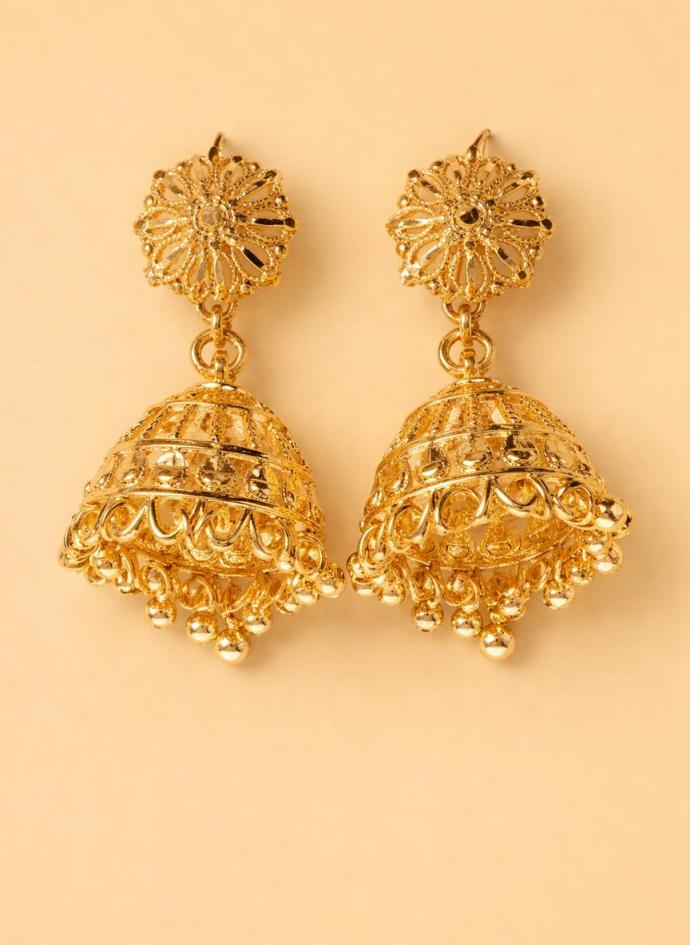 Trendy gold jhumka for women