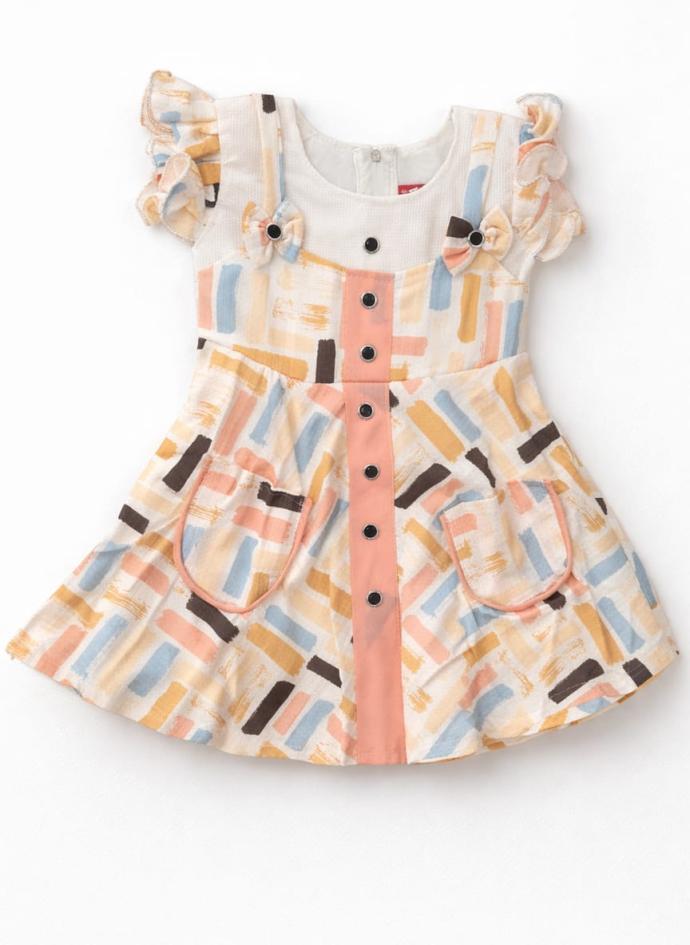 Girl's mini knee length light pink dress