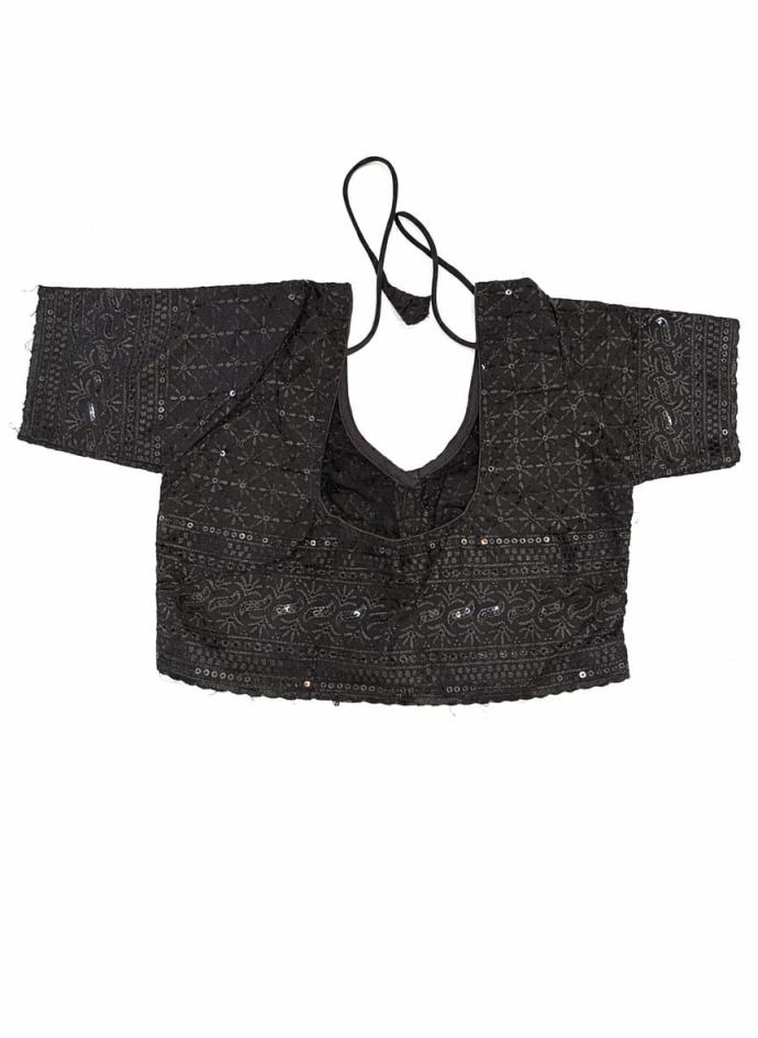 Trending cotton embroidered round neck women blouse