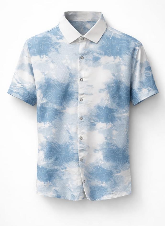 Men regular fit floral printed spread beach wear shirt