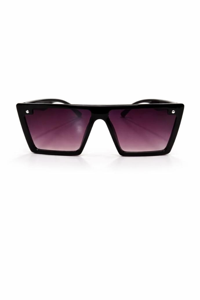 Retro square black sunglasses for men