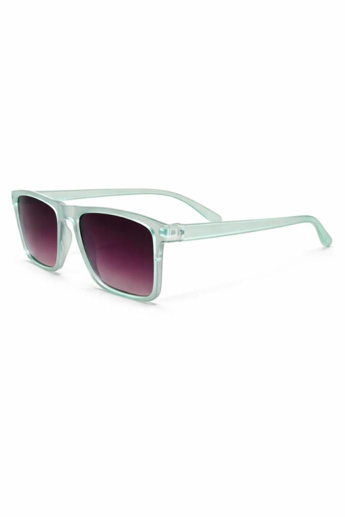 Matt green square sunglasses for men