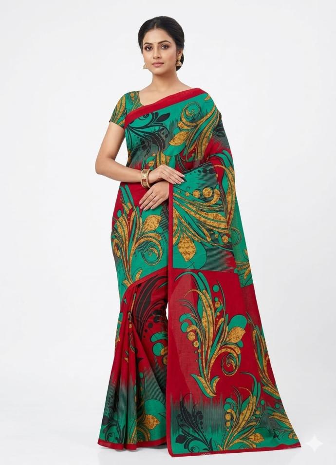 Daily wear batik print cotton saree for women s