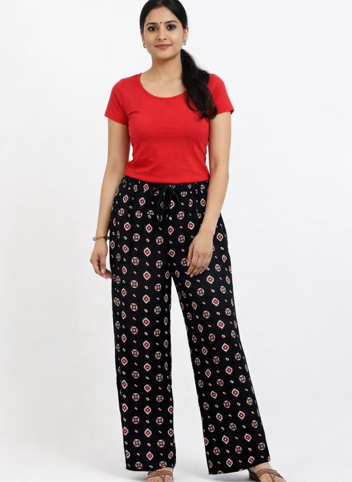 Buy cotton multicolour palazzo pants for girls and women