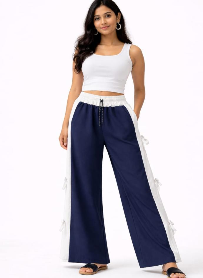 Girls' stylish blue palazzo pants