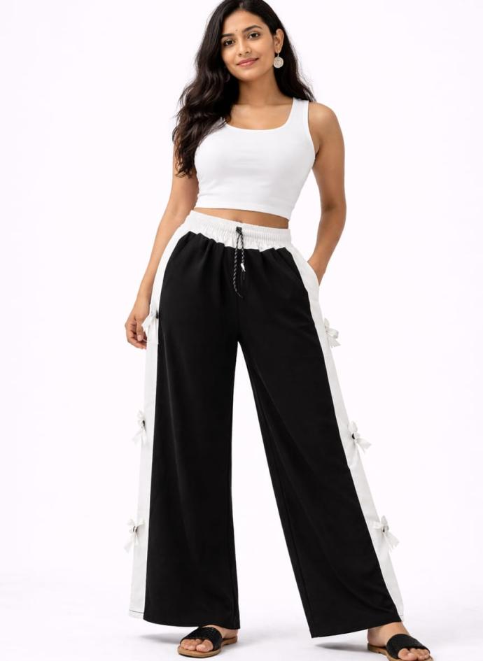 Girls' stylish black palazzo pants