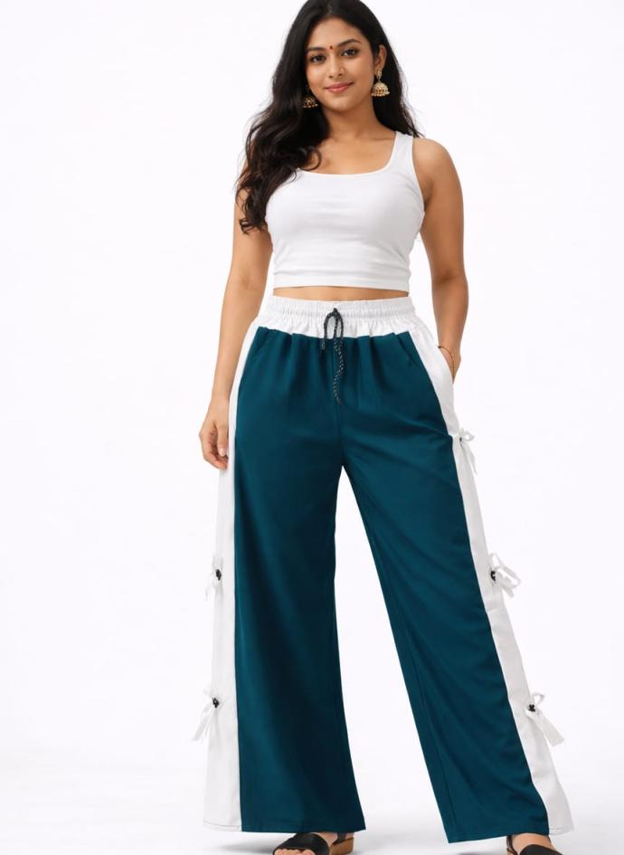 Girls' stylish green palazzo pants