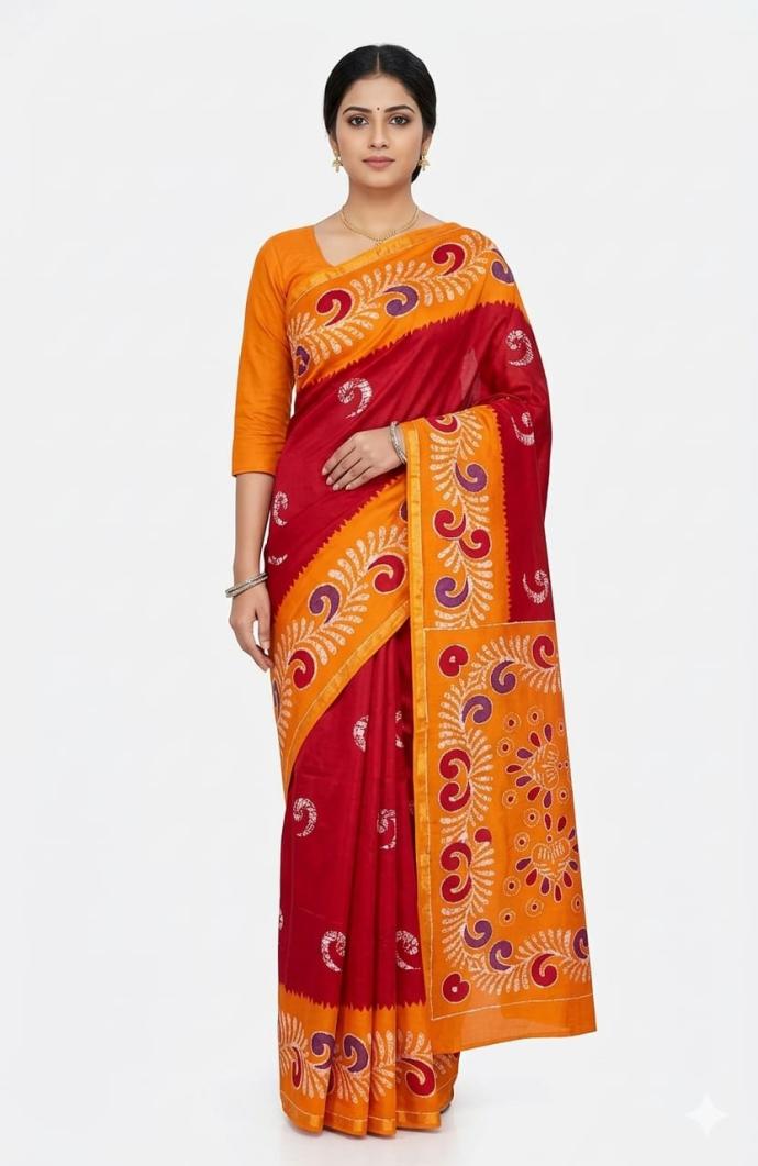 Daily wear stylish multicolor cotton printed saree