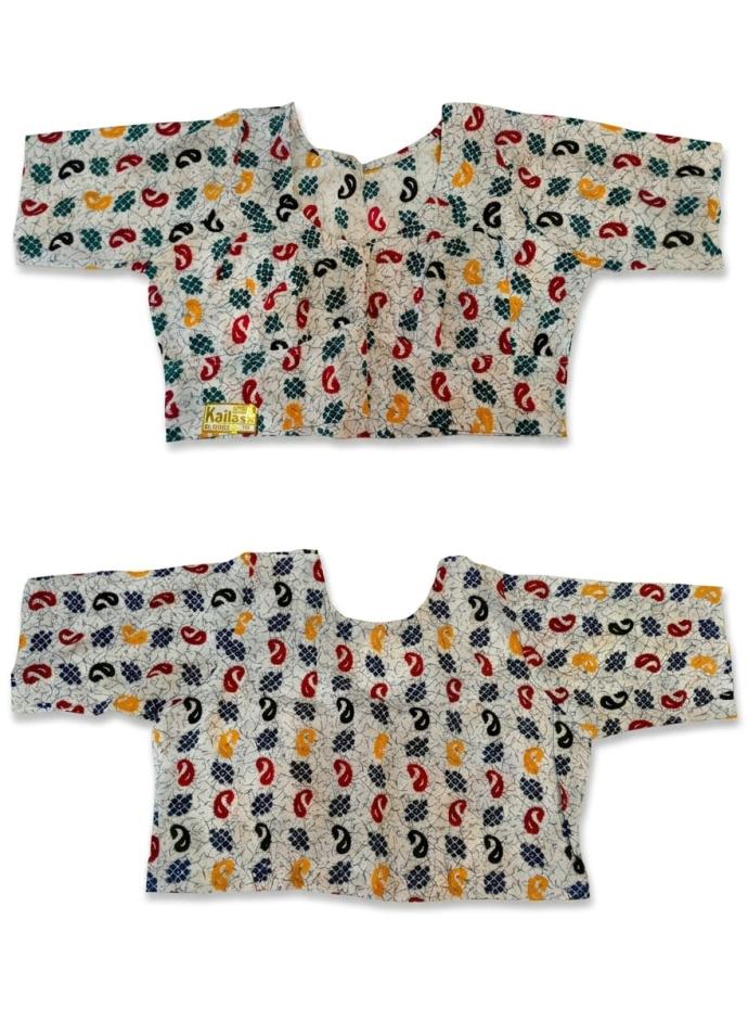 Multicolor short sleeve cotton blouse combo pack of 2