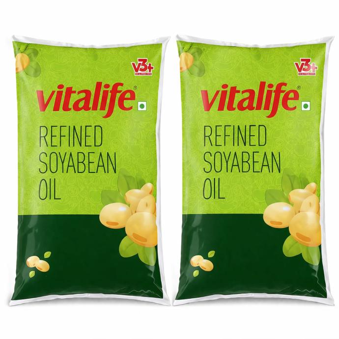 Vitalife refined soyabean oil 1L pack of 2