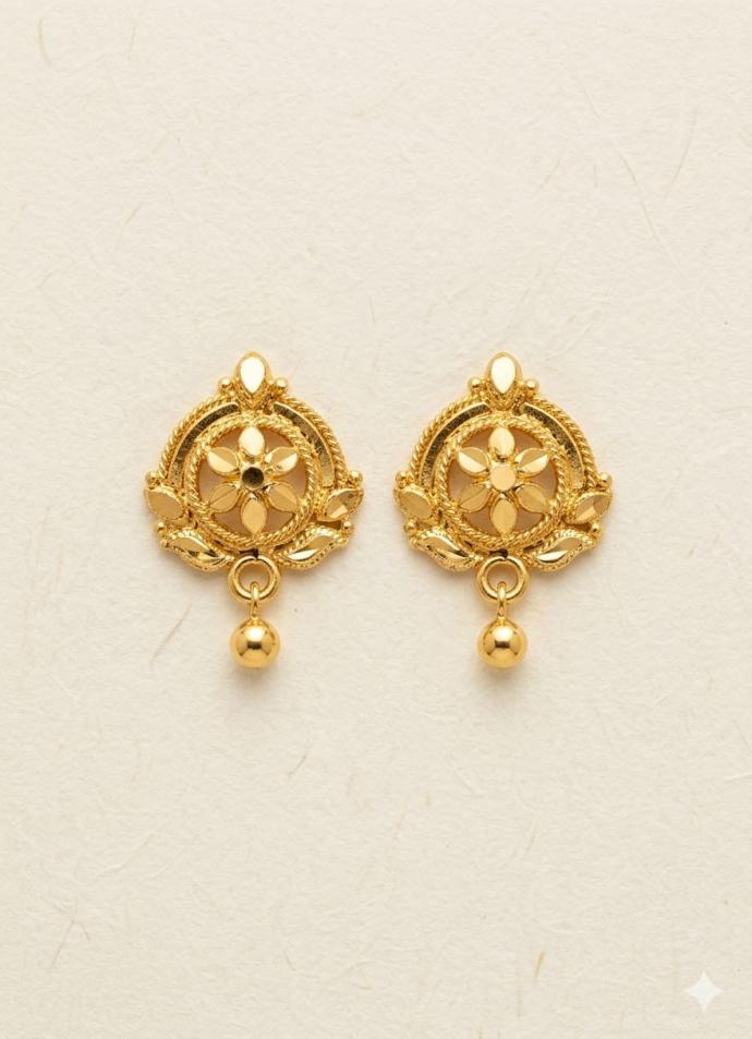 Gold plated stylish stud earrings for women's  S