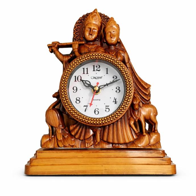 Radha krishna statue table clock perfect for wedding gift