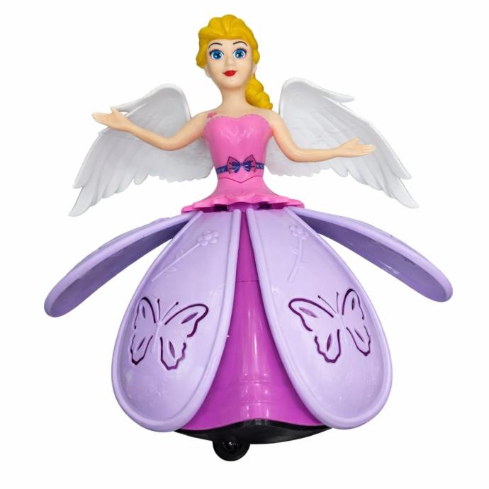 Dancing Angel Girl Robot Doll Princess Musical 360 Degree Rotating with Flashing Lights and Sound for Kids MulticolorAngel Girl Doll