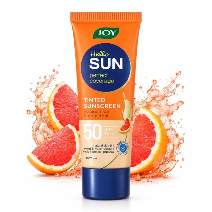 Joy Natural Tone Tinted Sunscreen SPF 50 PA INVIVO Tested with Niacinamide For Normal  Oily Skin 15 ml  Mattifying, Water Resistant  Easy Blending Face Sunscreen for Sun Protection