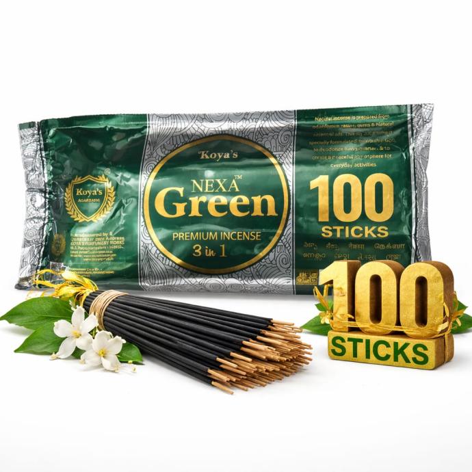 Koya's nexa green 3 in 1 premium incense agarbatti pack of 1
