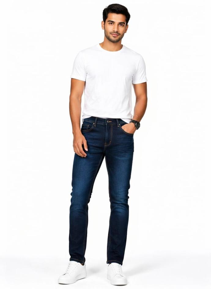 Men denim slim fit stretchable jeans
