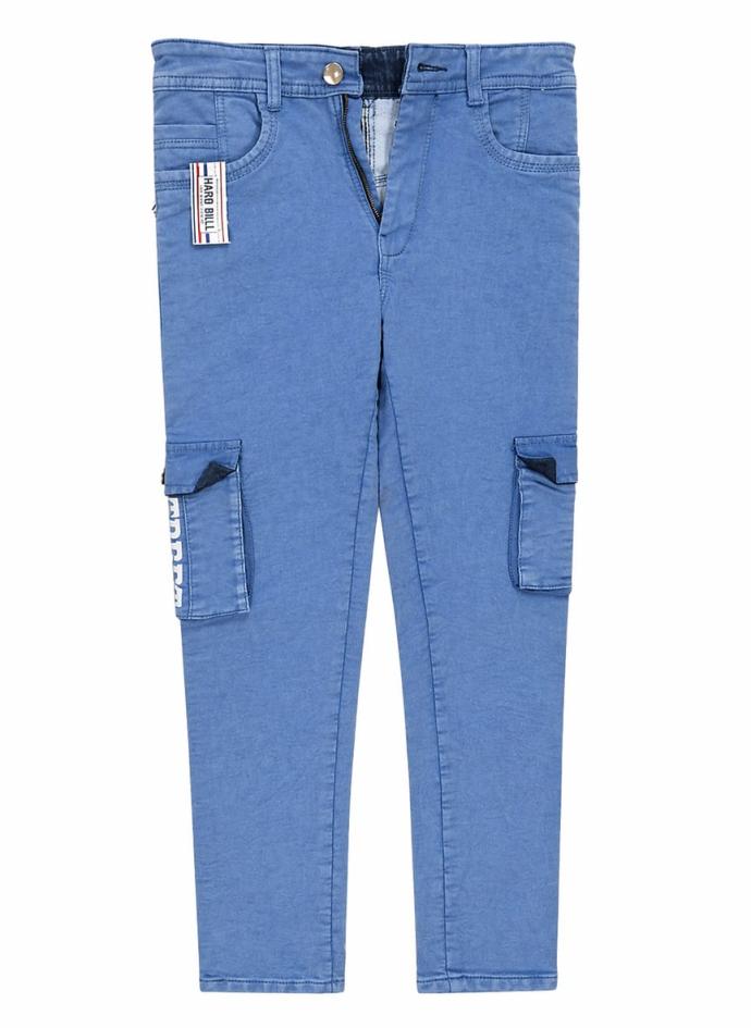 Sky blue color cargo jeans for kids