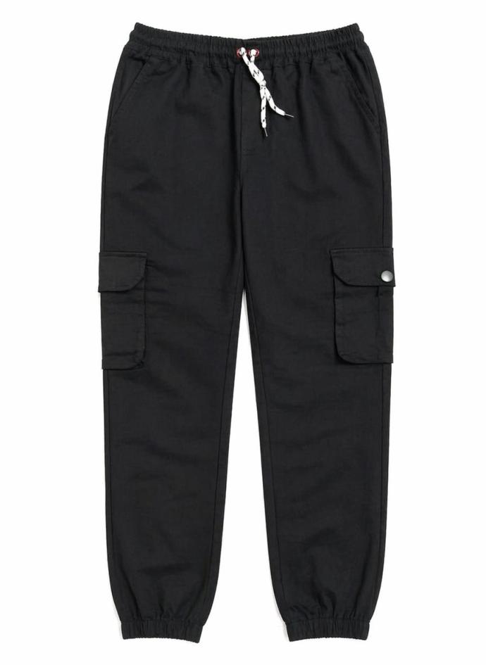 Black colour 6 pockets cotton cargo joggers for boys pack of 1