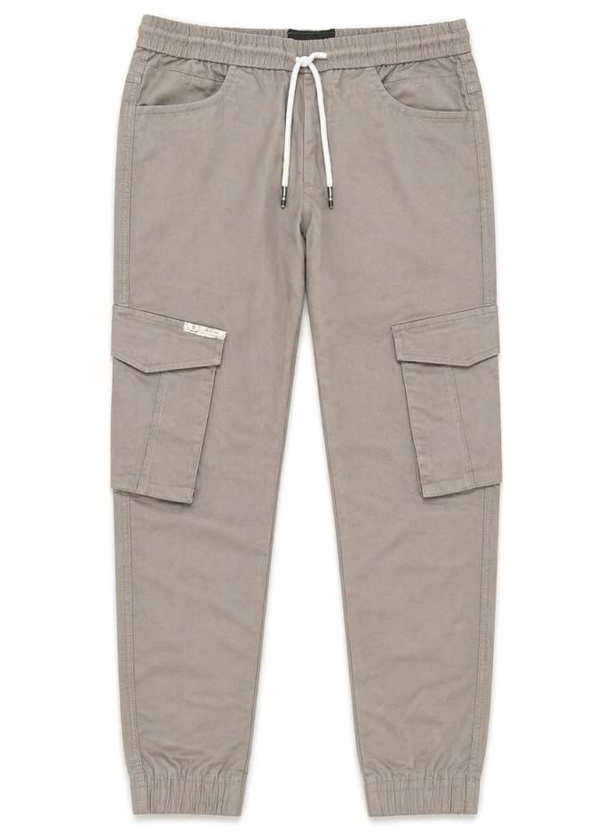 Grey color 6 pocket cotton cargo joggers for boy's
