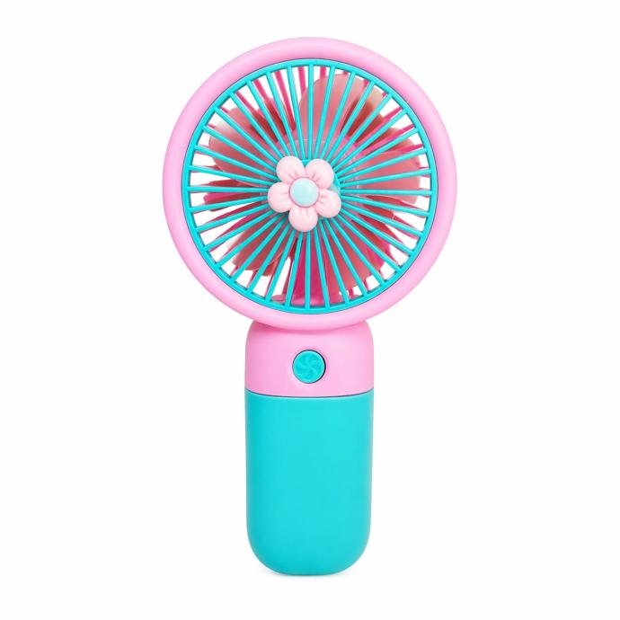 Pink and green color rechargeable handheld USB mini fan s