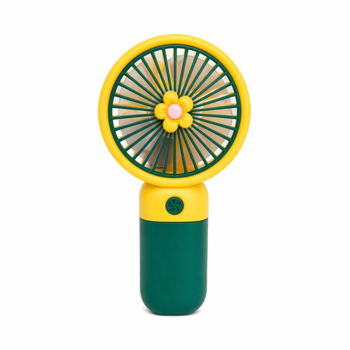 Yellow ang green color rechargeable handheld USB mini fan s