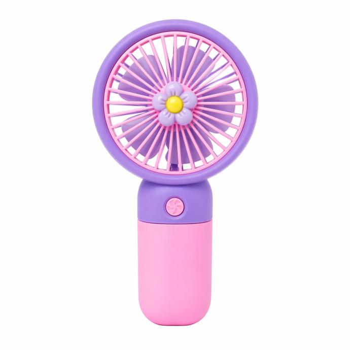 Purple and pink color rechargeable handheld USB mini fan s