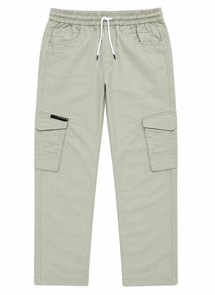 Men light green 6 pocket cargo
