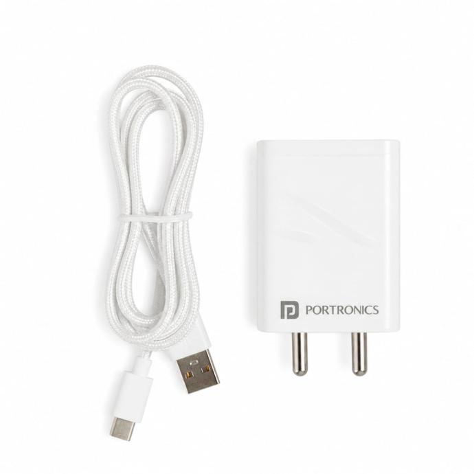 TypeC Fast Charging Adapter with USB Cable portronics