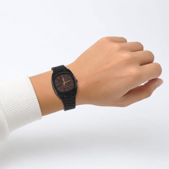 Mens Black Metal Strap Analog Watch