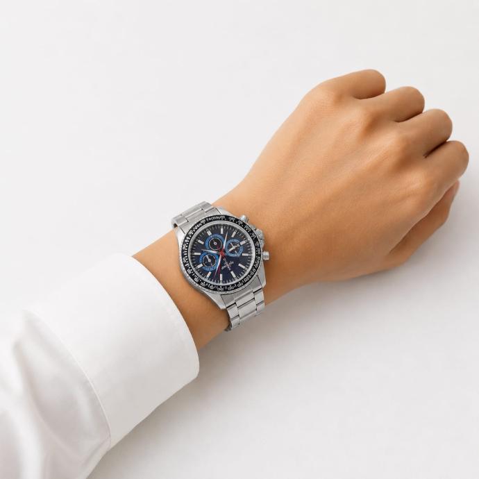 Mens Stainless Steel Analog Wrist Watch