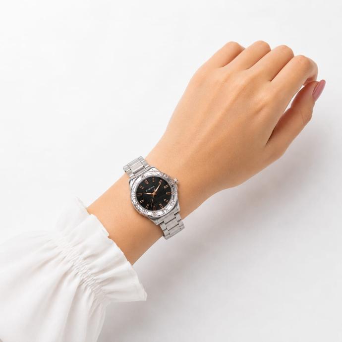 Womens Rose Gold Stainless Steel Analog Wrist Watch