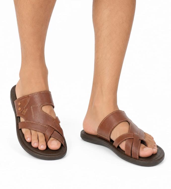 Mens Casual Comfort Cross Strap Sandal