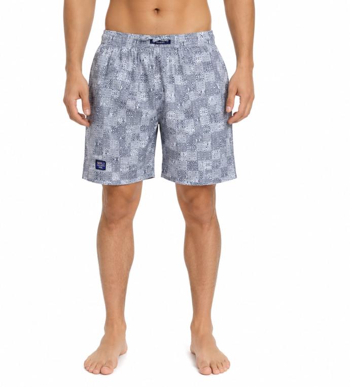 Men's Grey Printed Cotton Boxer Shorts