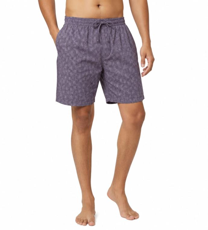 Mens Geometric Print Cotton Boxer Shorts with Elastic Waist