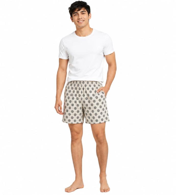Men's Printed Cotton Boxer Shorts Half Pants