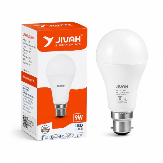 Jivah white 9 watt led bulb for home su